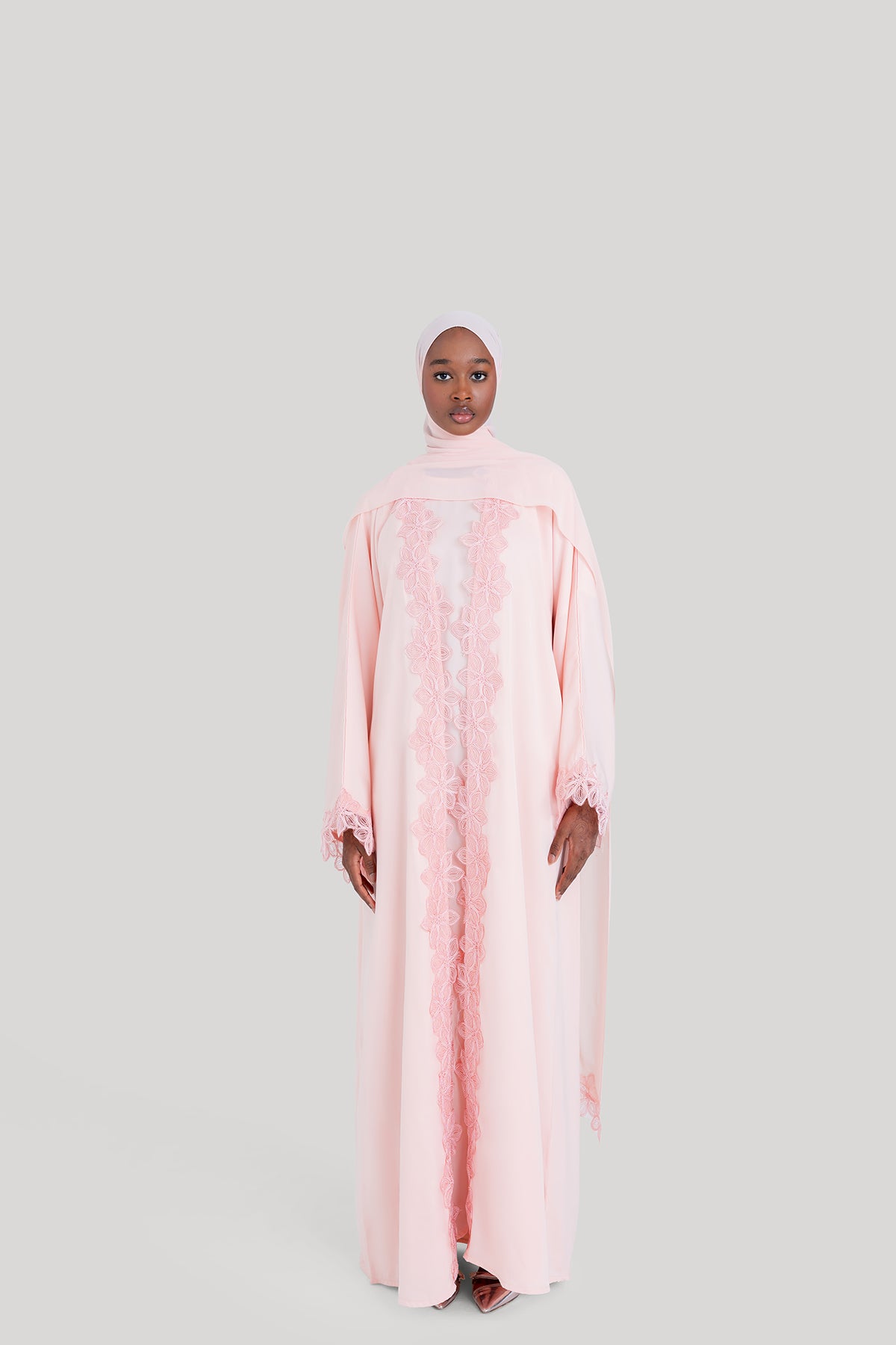 Lace Flower Abaya Set