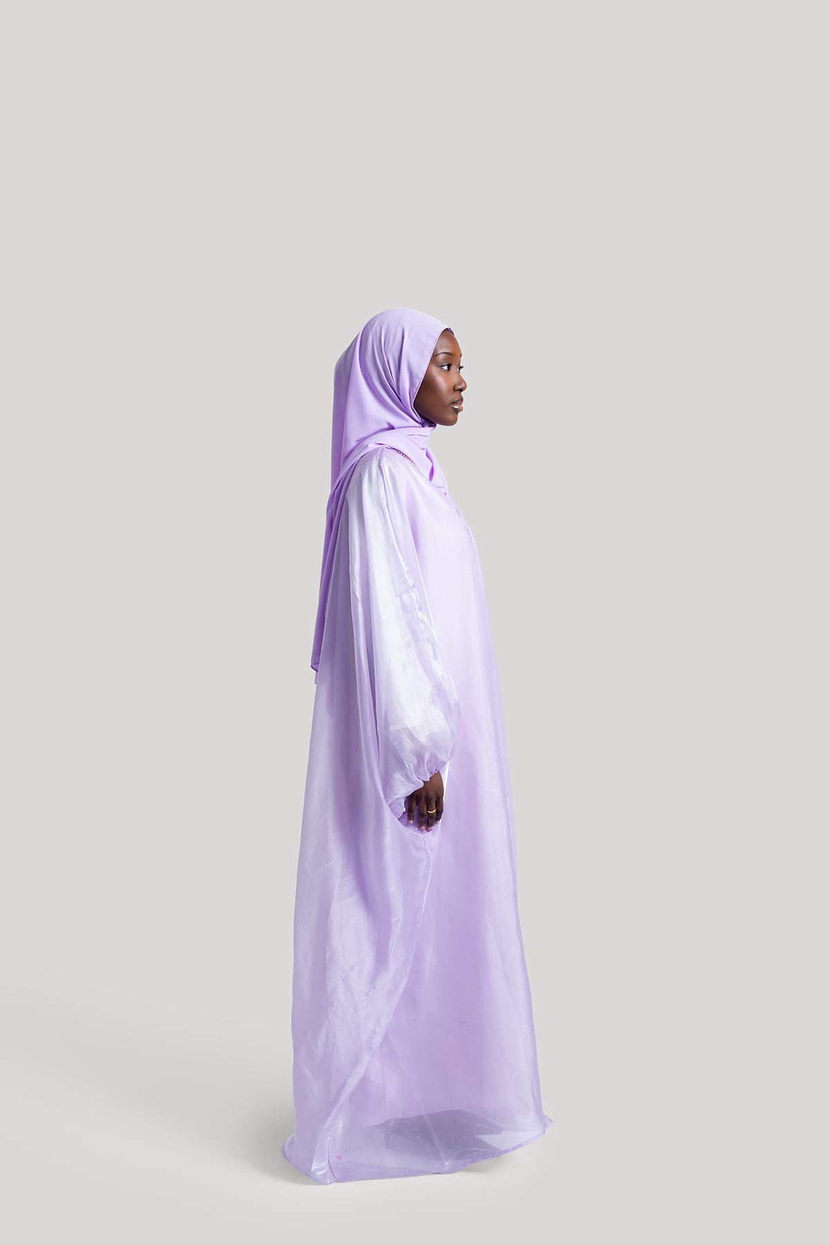 Purple Embellished Kaftan Dress