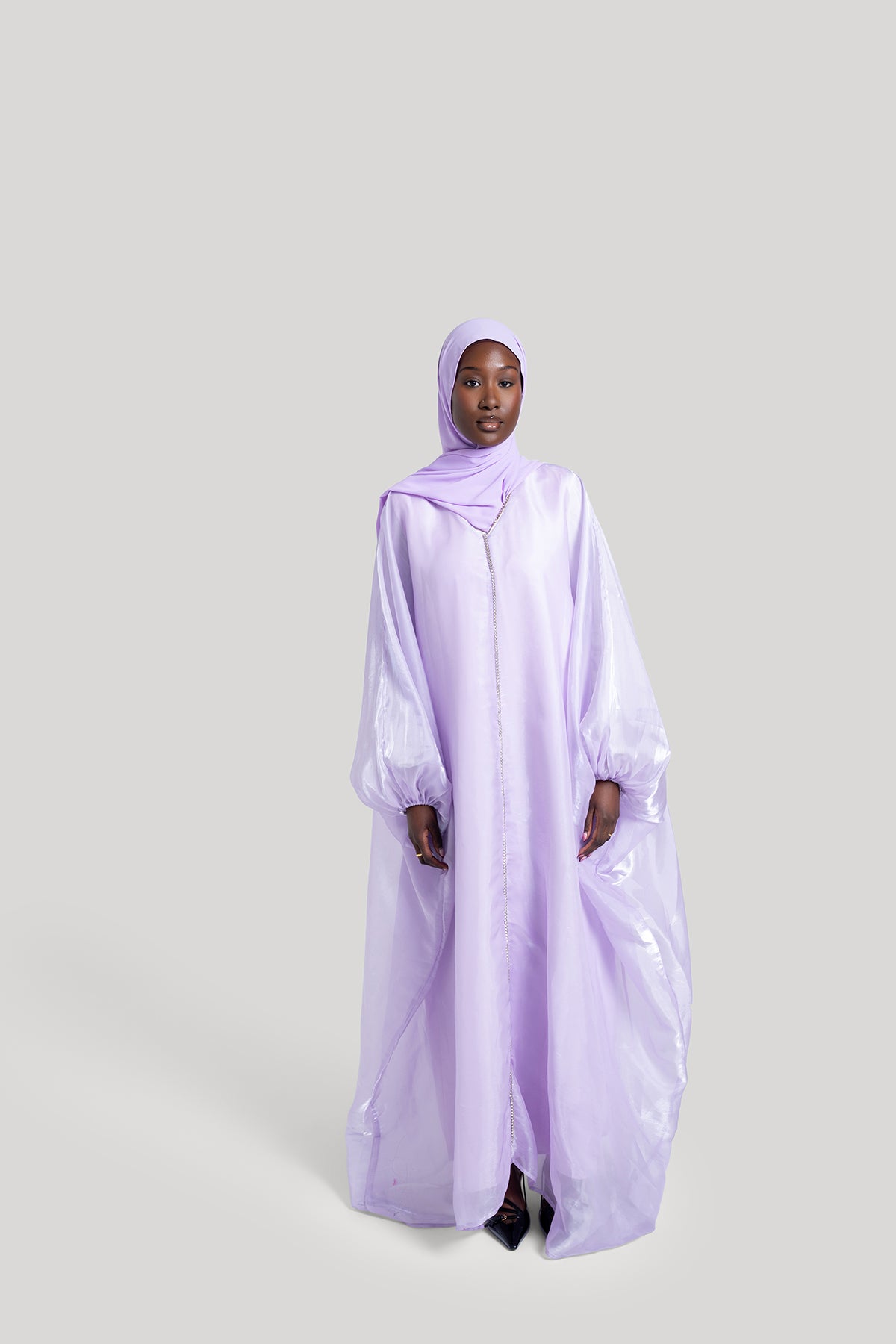 Purple Embellished Kaftan Dress