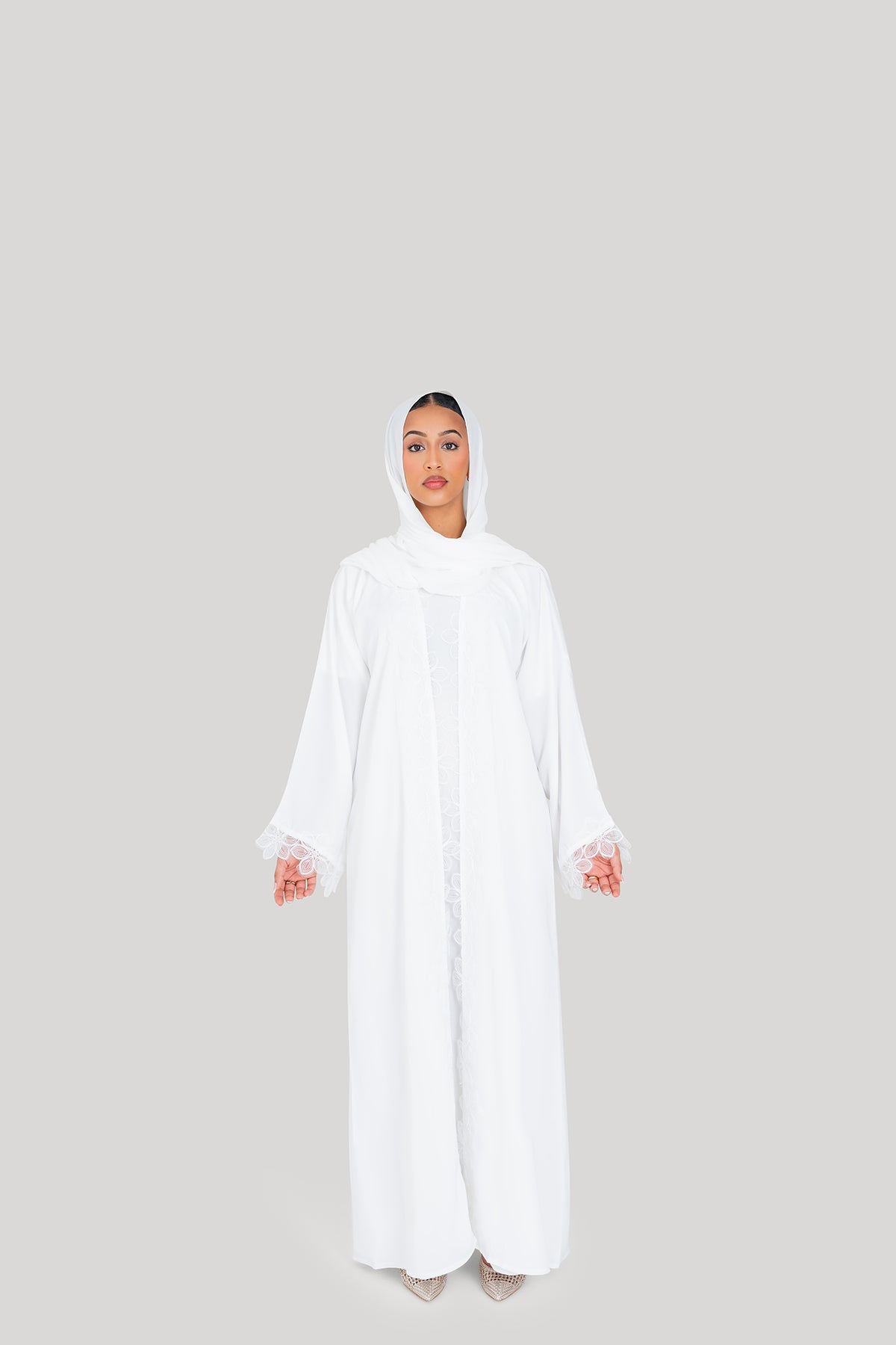 Lace Flower Abaya Set