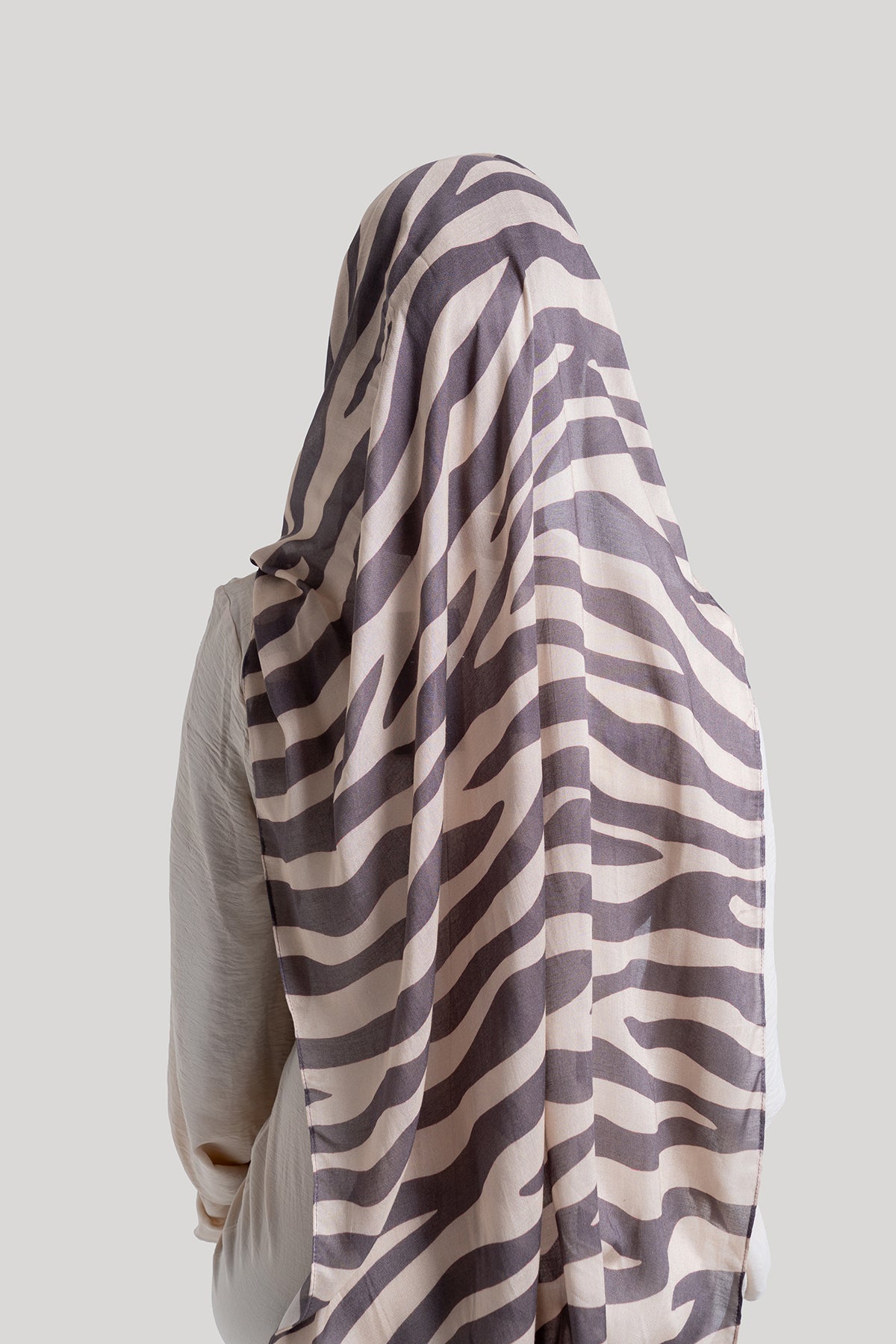 Brown Zebra Print Modal Hijab