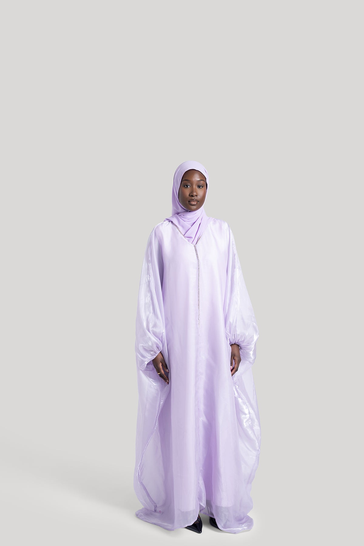 Purple Embellished Kaftan Dress