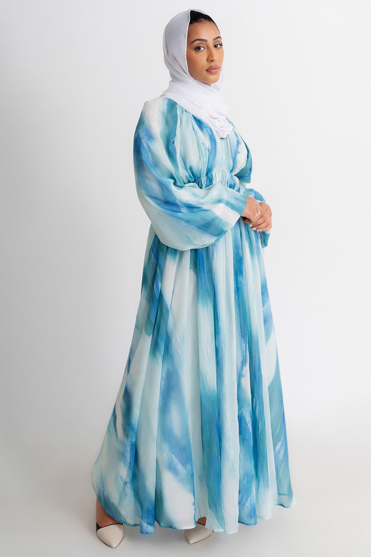 Aqua Printed Maxi Dress