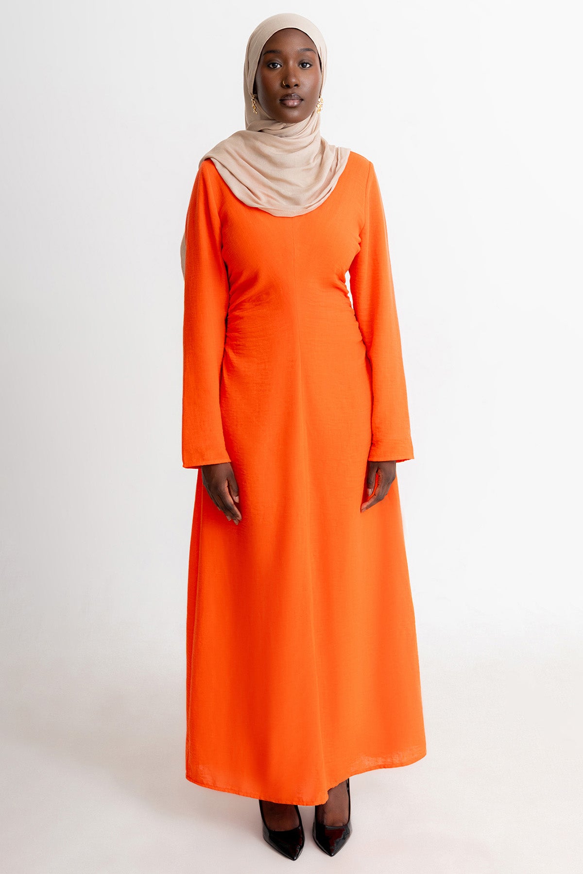 Orange Linen Dress