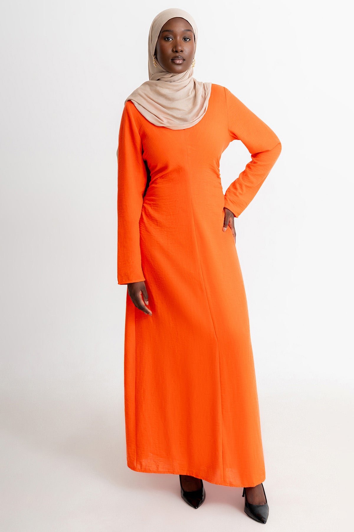 Orange Linen Dress