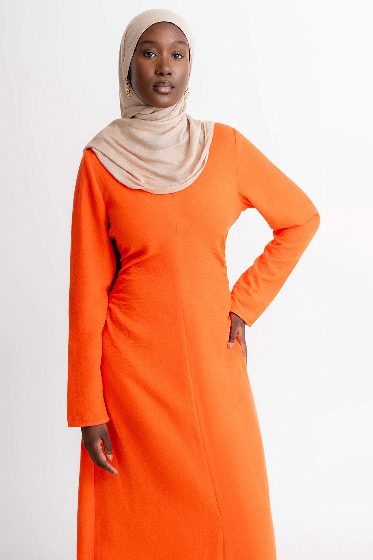Orange Linen Dress