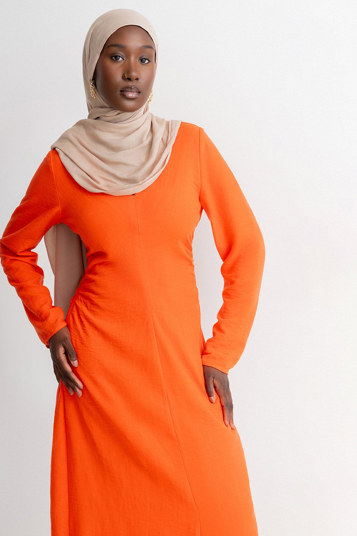 Orange Linen Dress