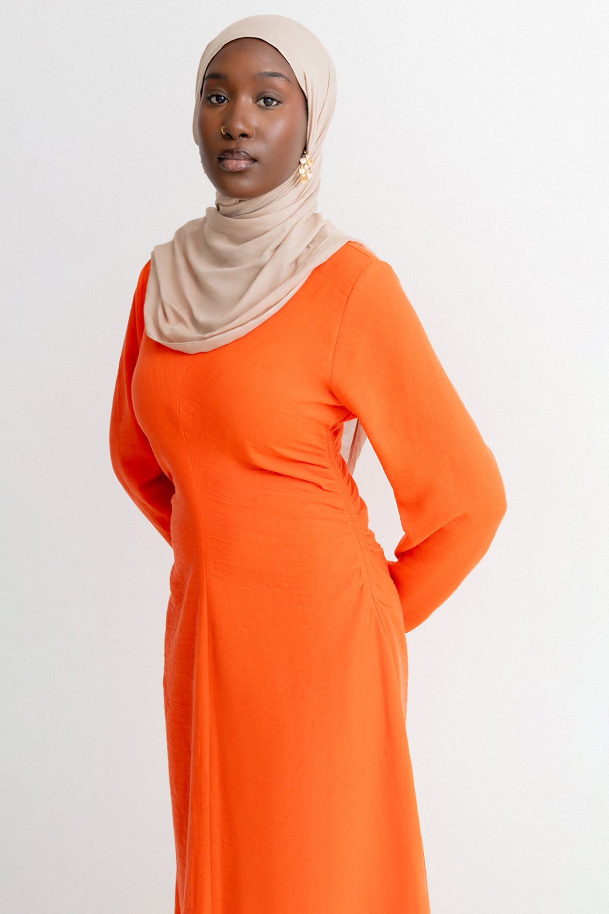 Orange Linen Dress