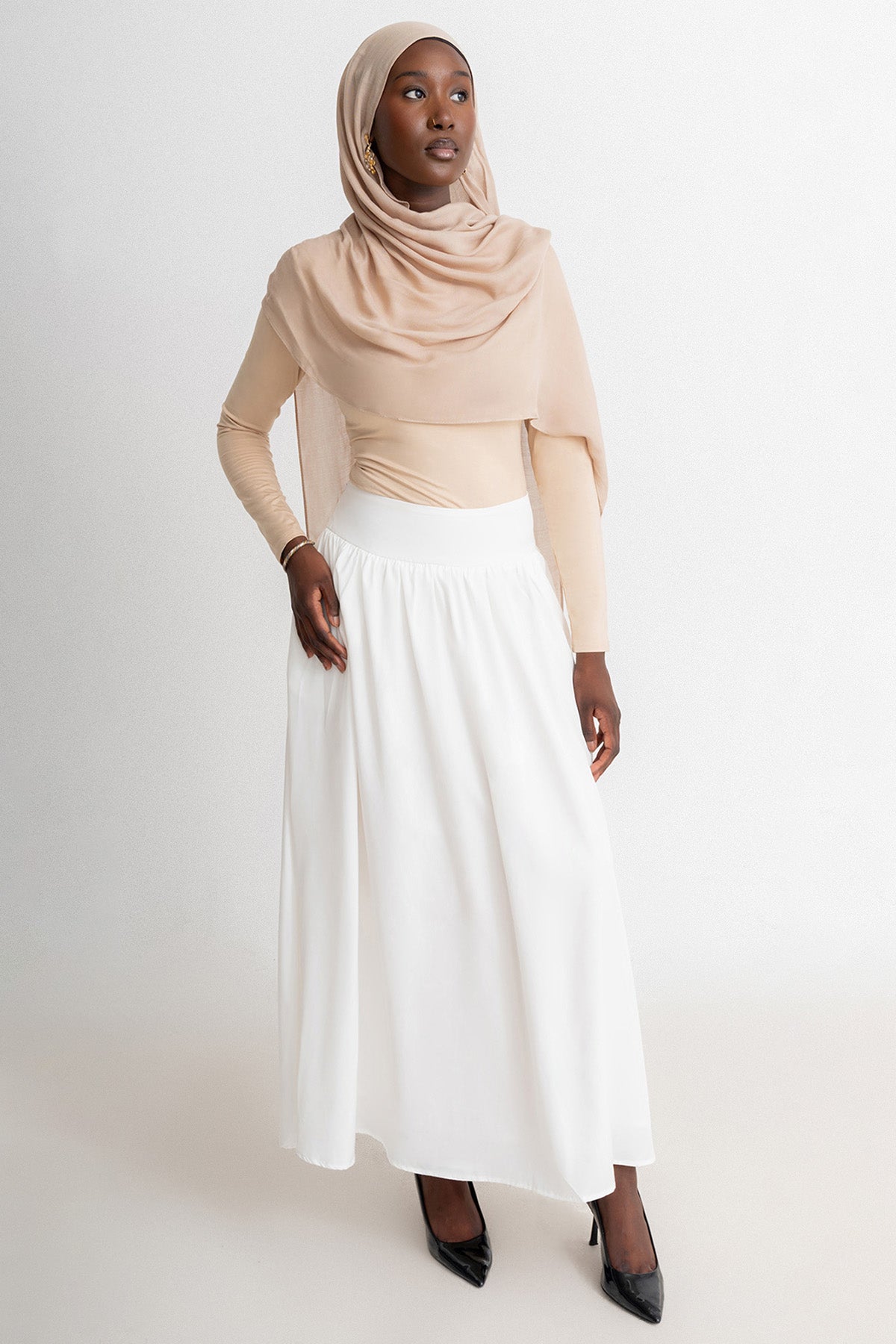 White Balloon Maxi Skirt