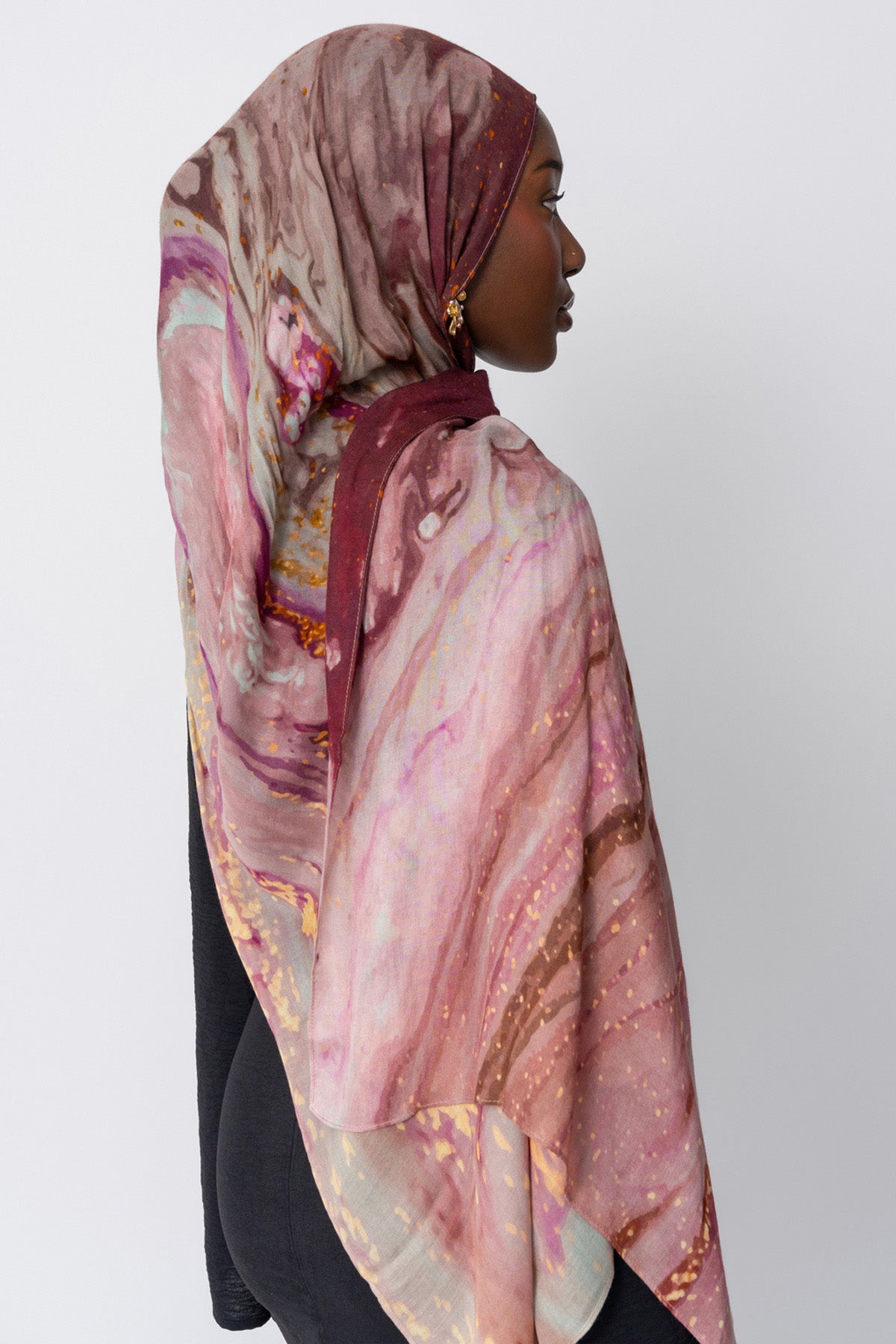 Berry Print Modal Hijab