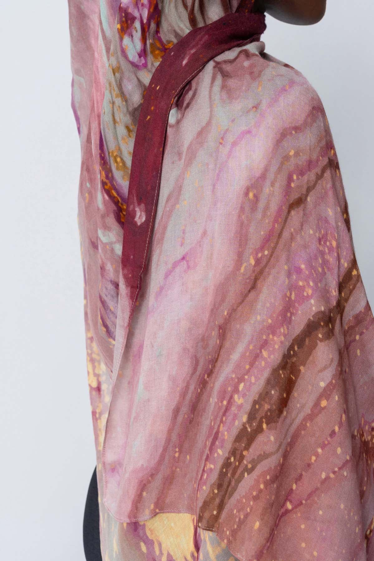 Berry Print Modal Hijab