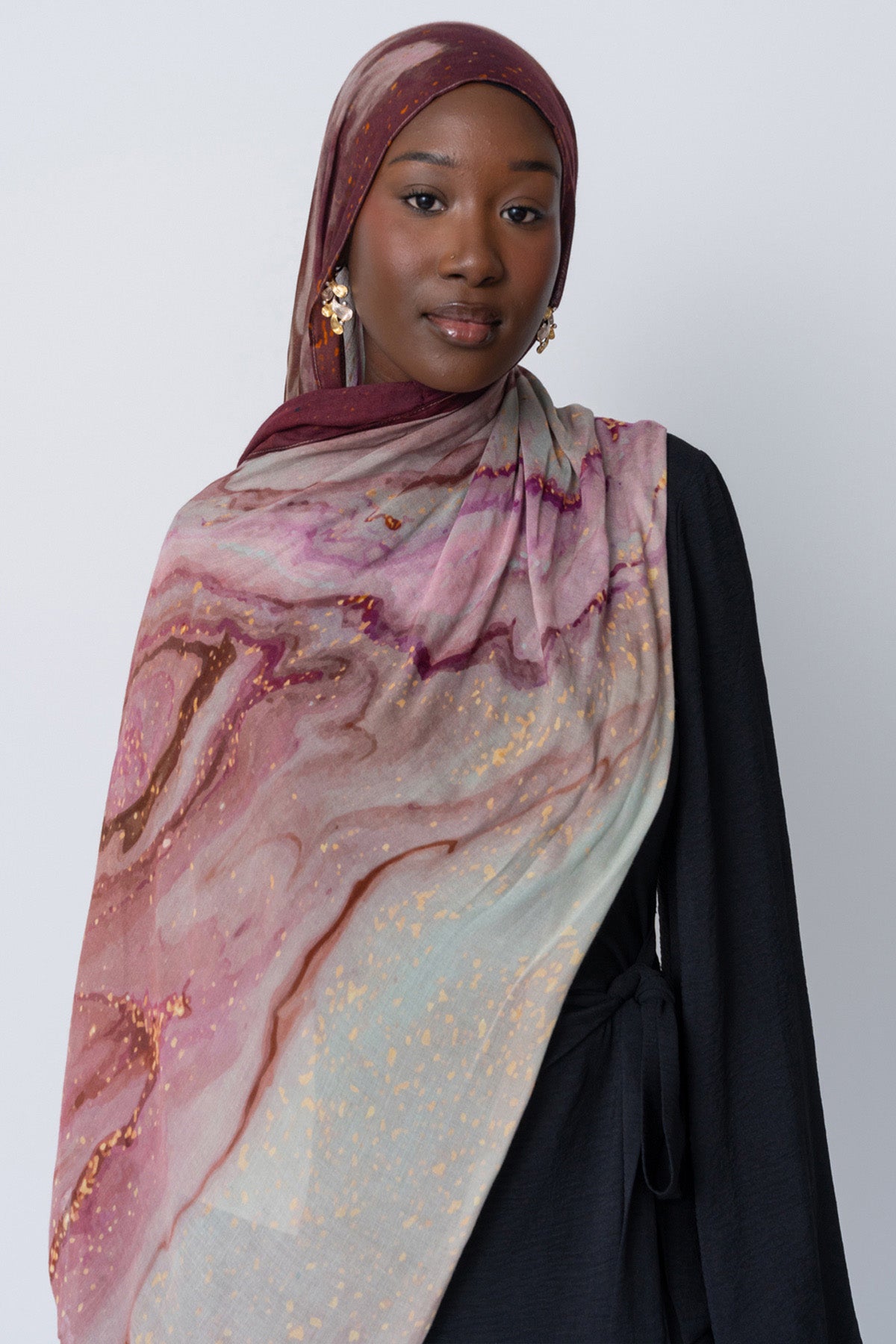 Berry Print Modal Hijab