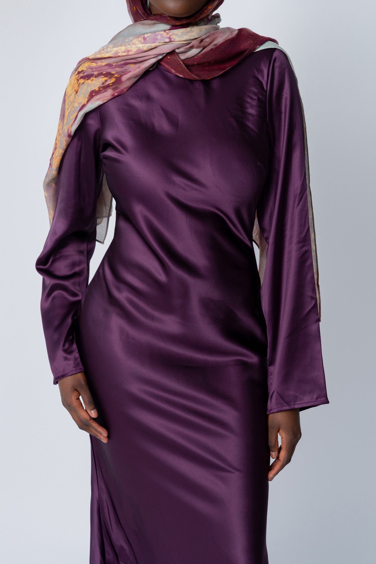 Purple Cape Dress Set