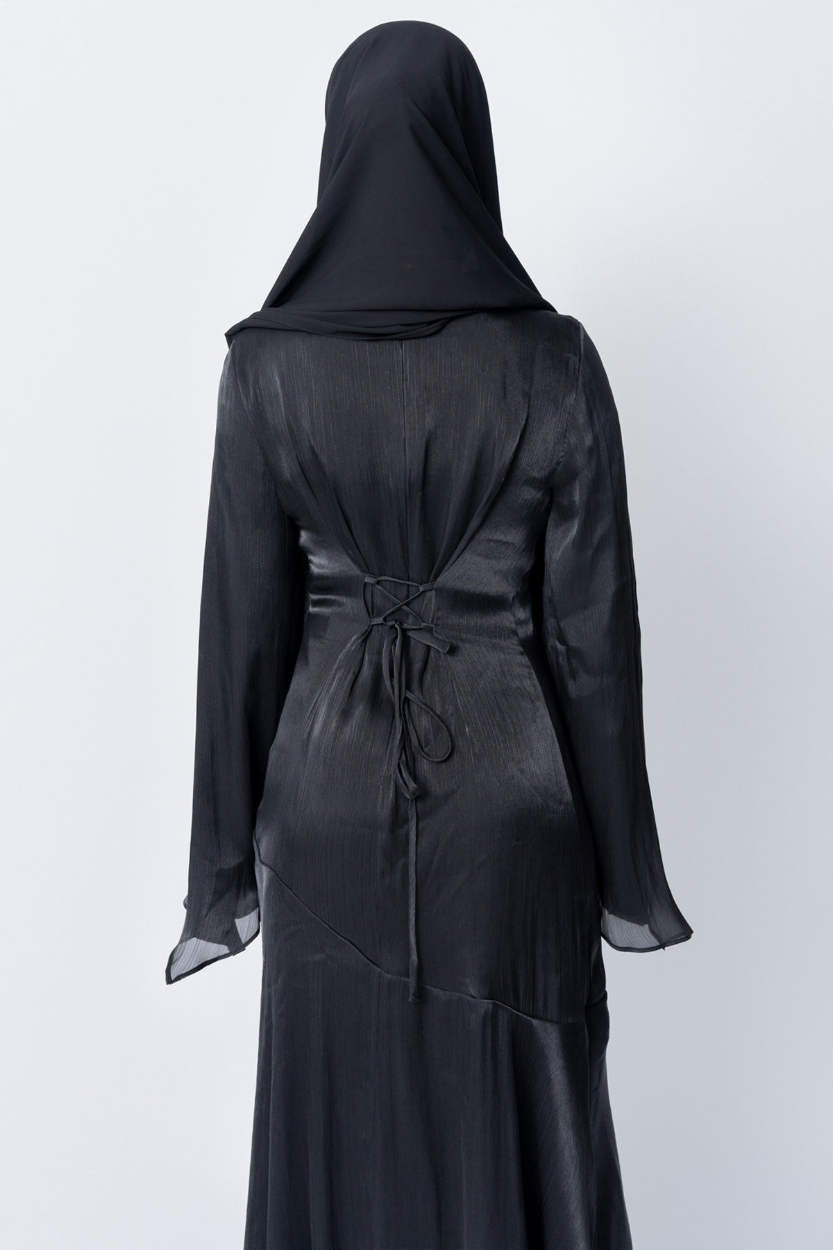 Black Satin Tulip Dress ( Pre-Order)
