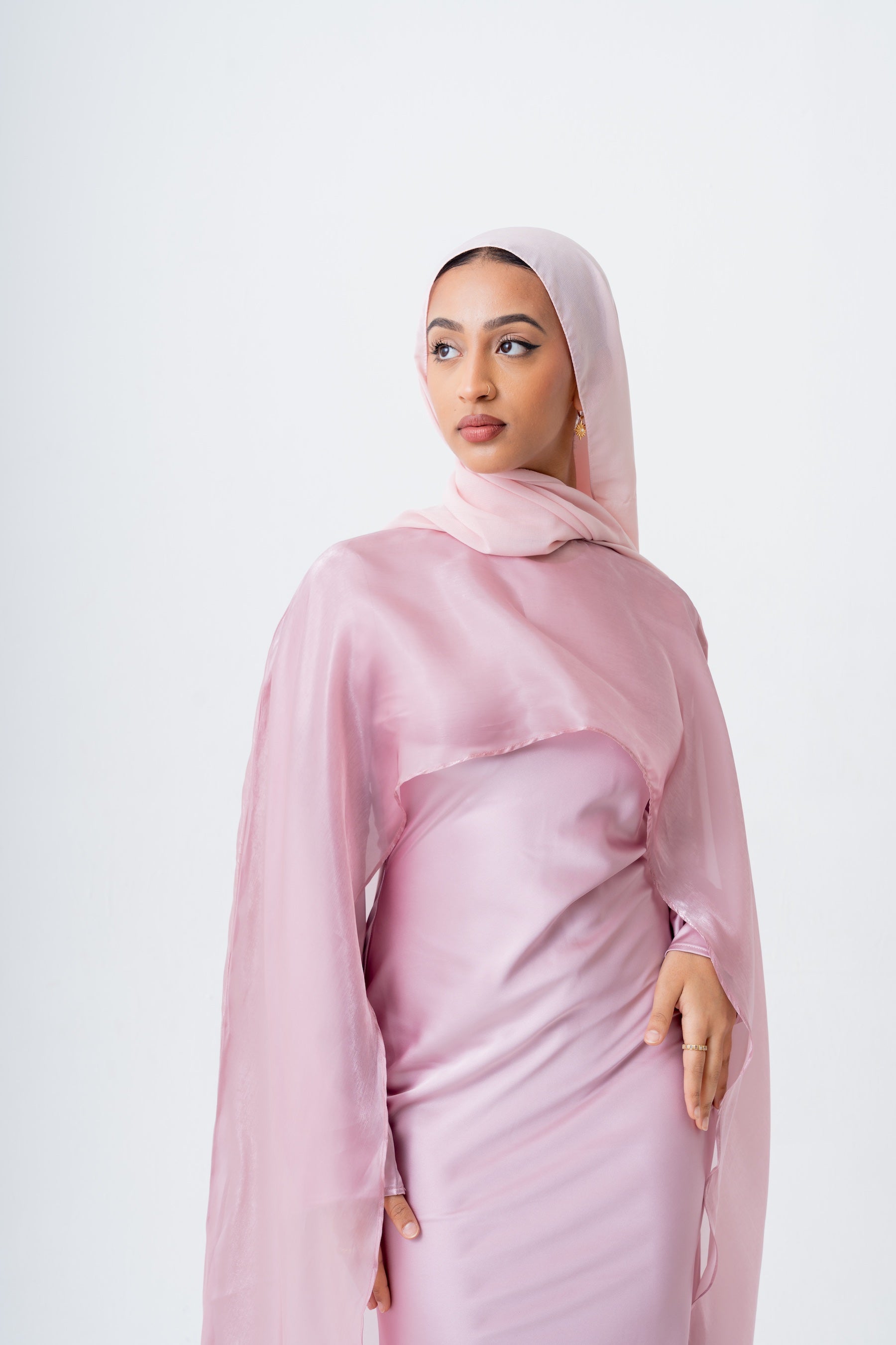 Mauve Cape Dress Set