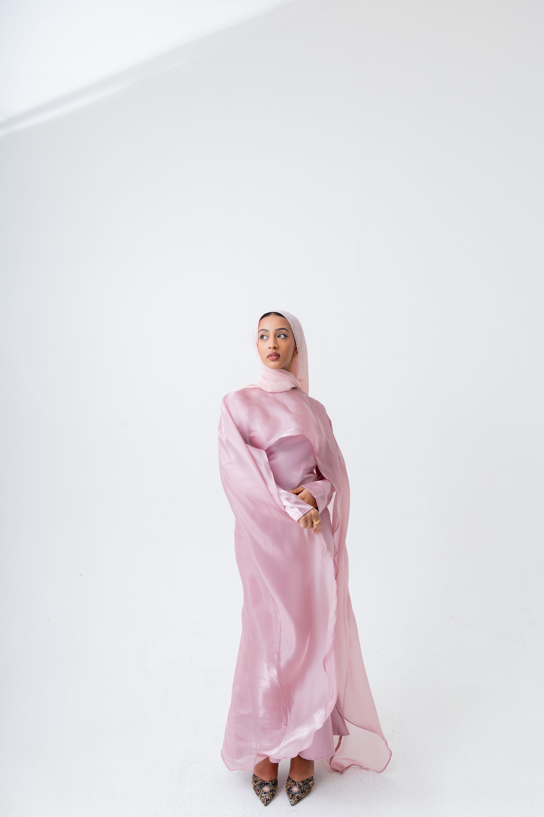 Mauve Cape Dress Set