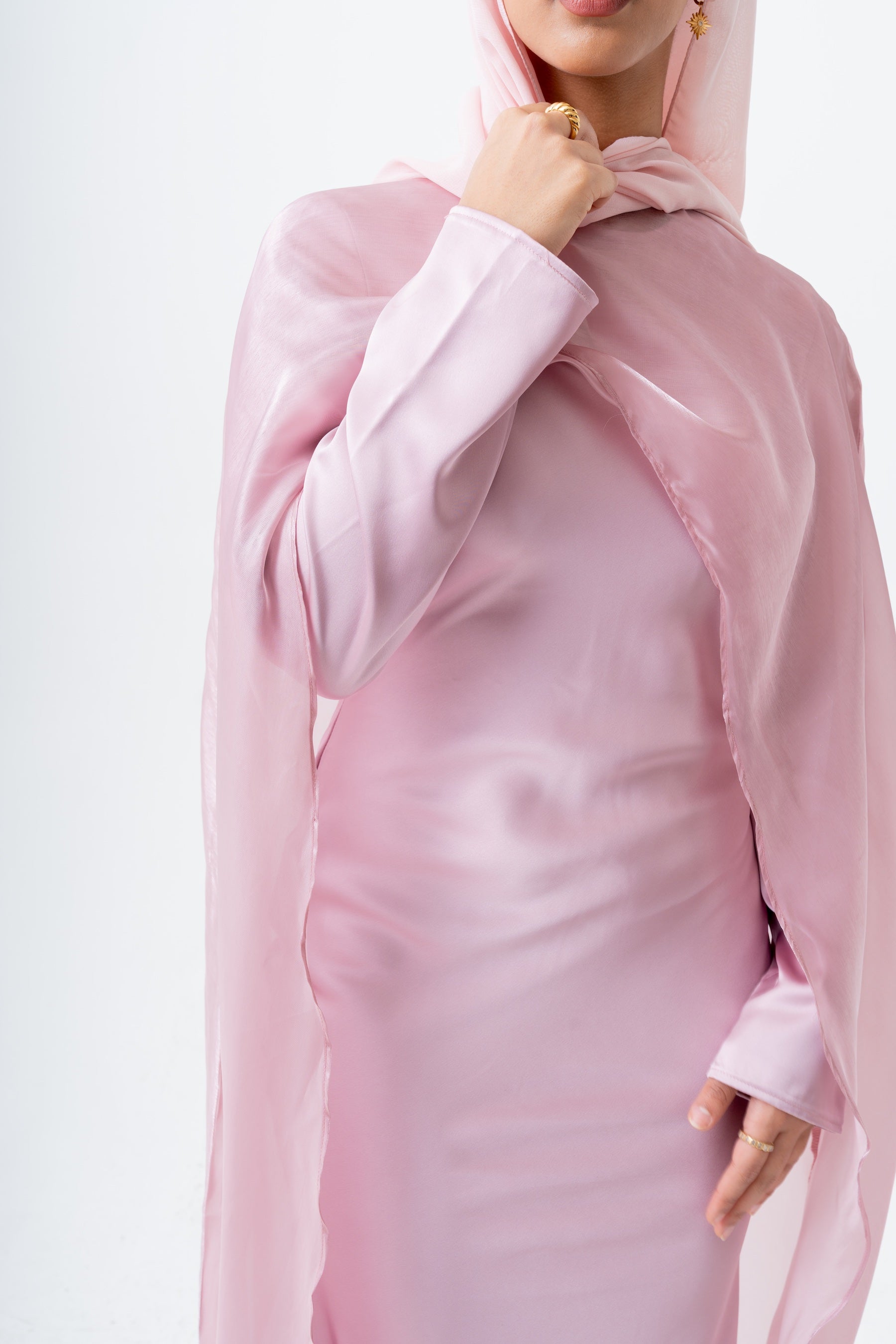 Mauve Cape Dress Set