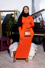 Load image into Gallery viewer, Essential Maxi Bodycon Dress-Orange
