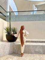 Load image into Gallery viewer, Cream Satin Balloon Sleeve Maxi Dress
