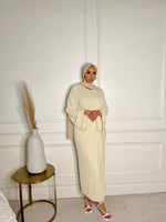 Load image into Gallery viewer, Cream Wrap Waist Linen Dress
