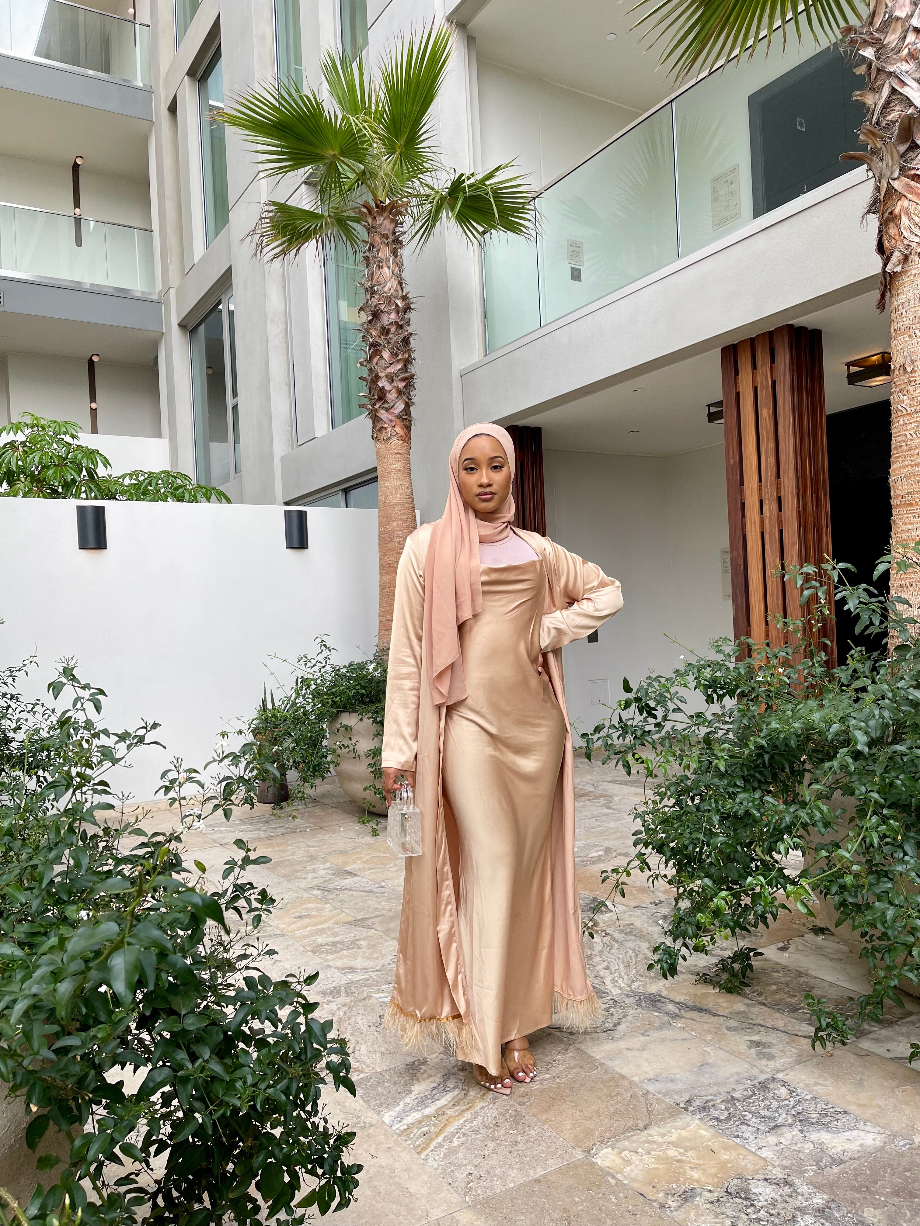 Satin Slip Dress- Gold