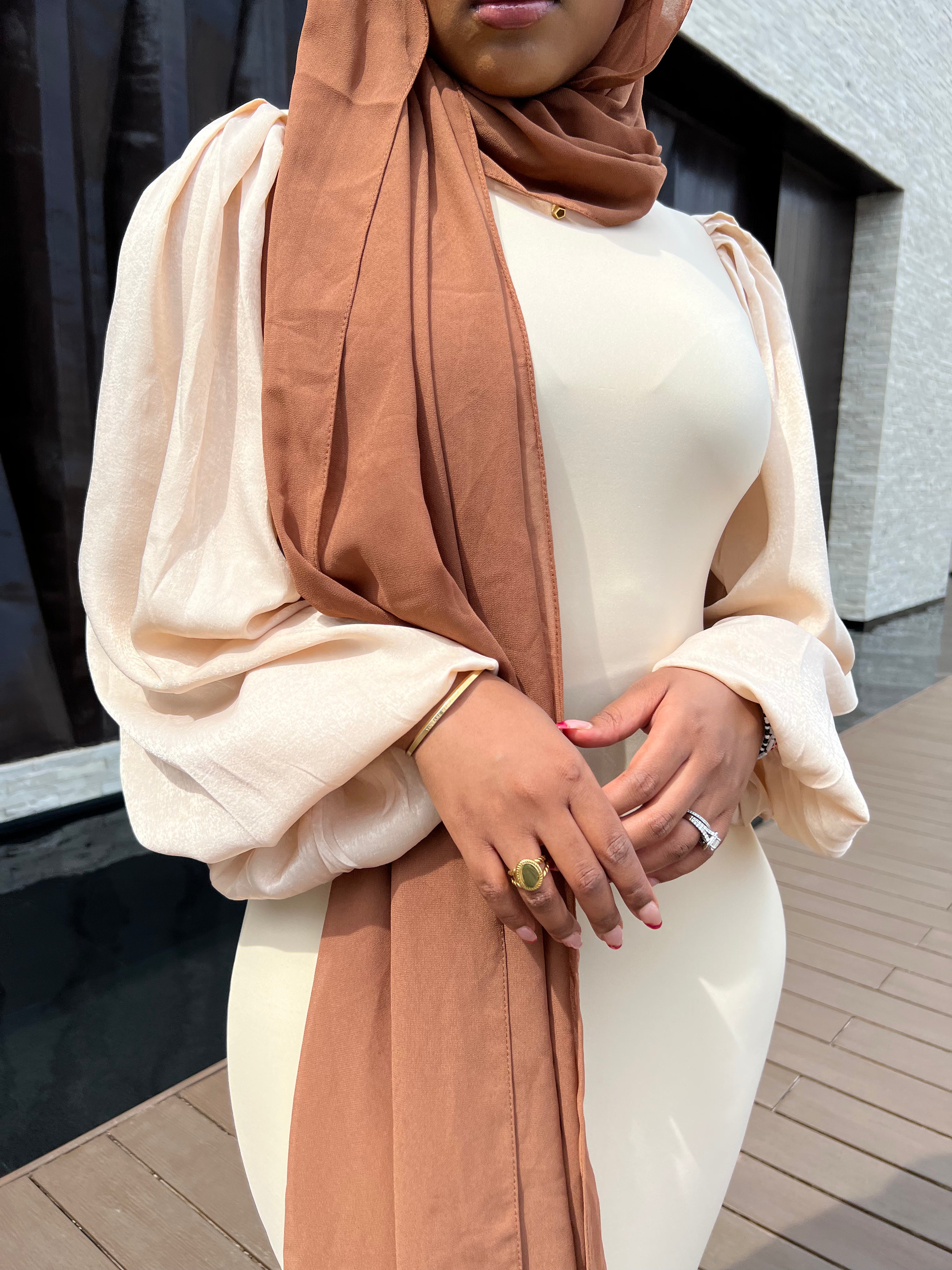 Cream Satin Balloon Sleeve Maxi Dress