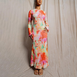 Flower Print Maxi Dress