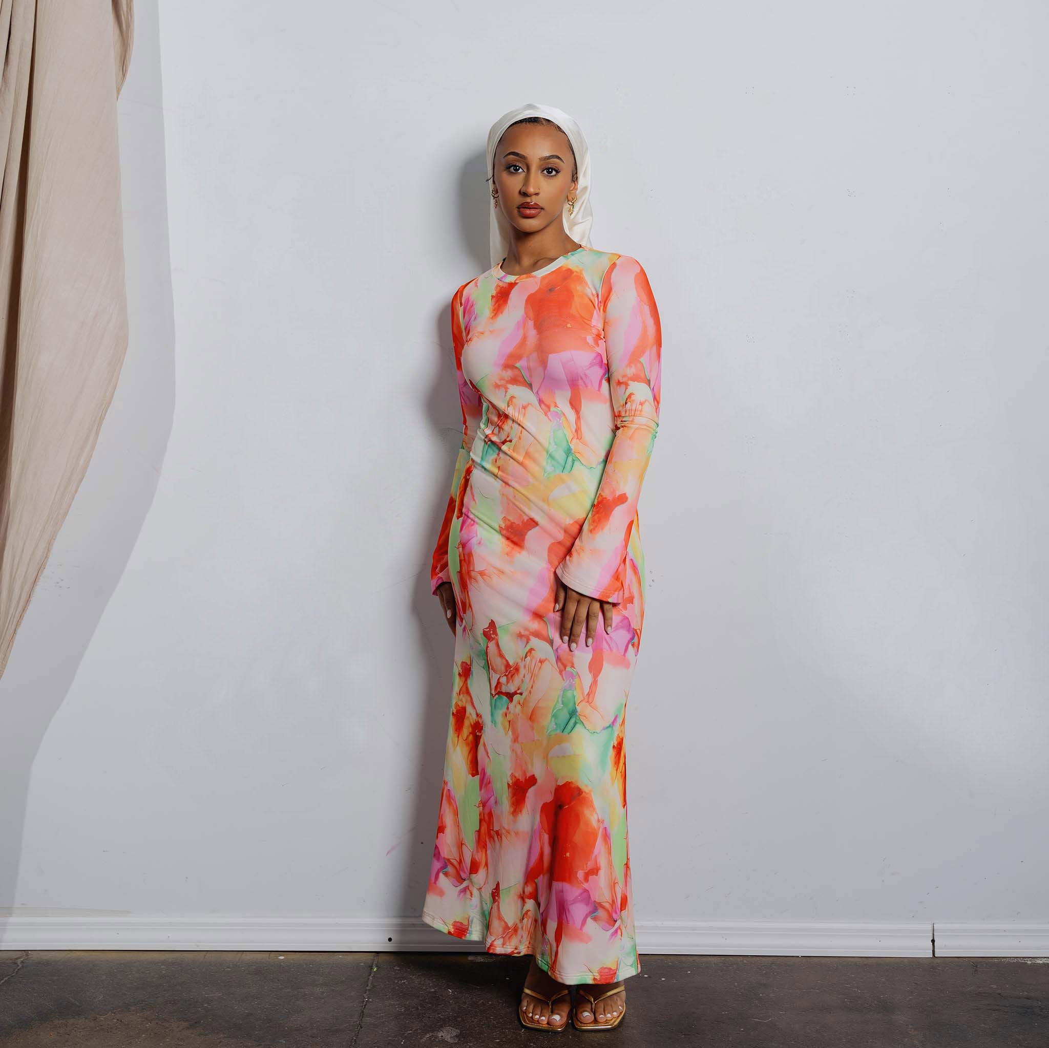 Flower Print Maxi Dress