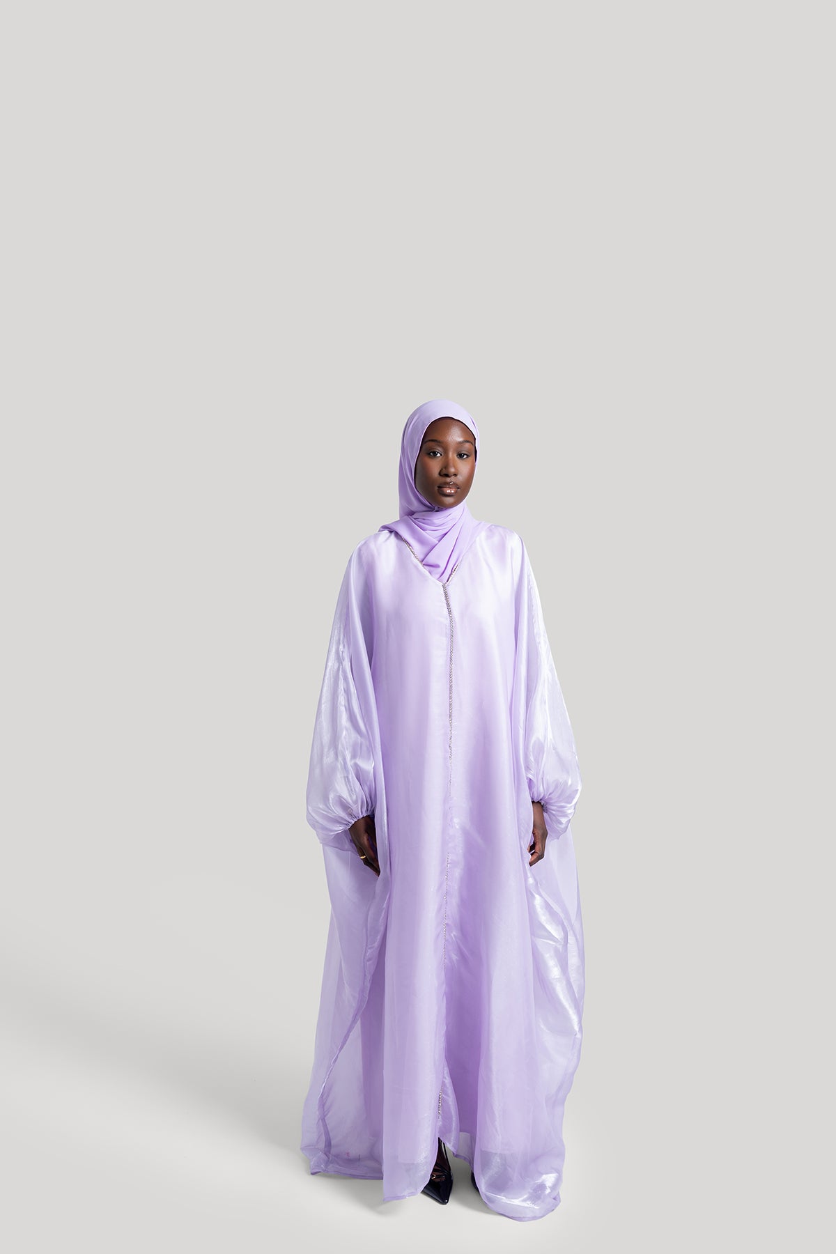 Purple Embellished Kaftan Dress