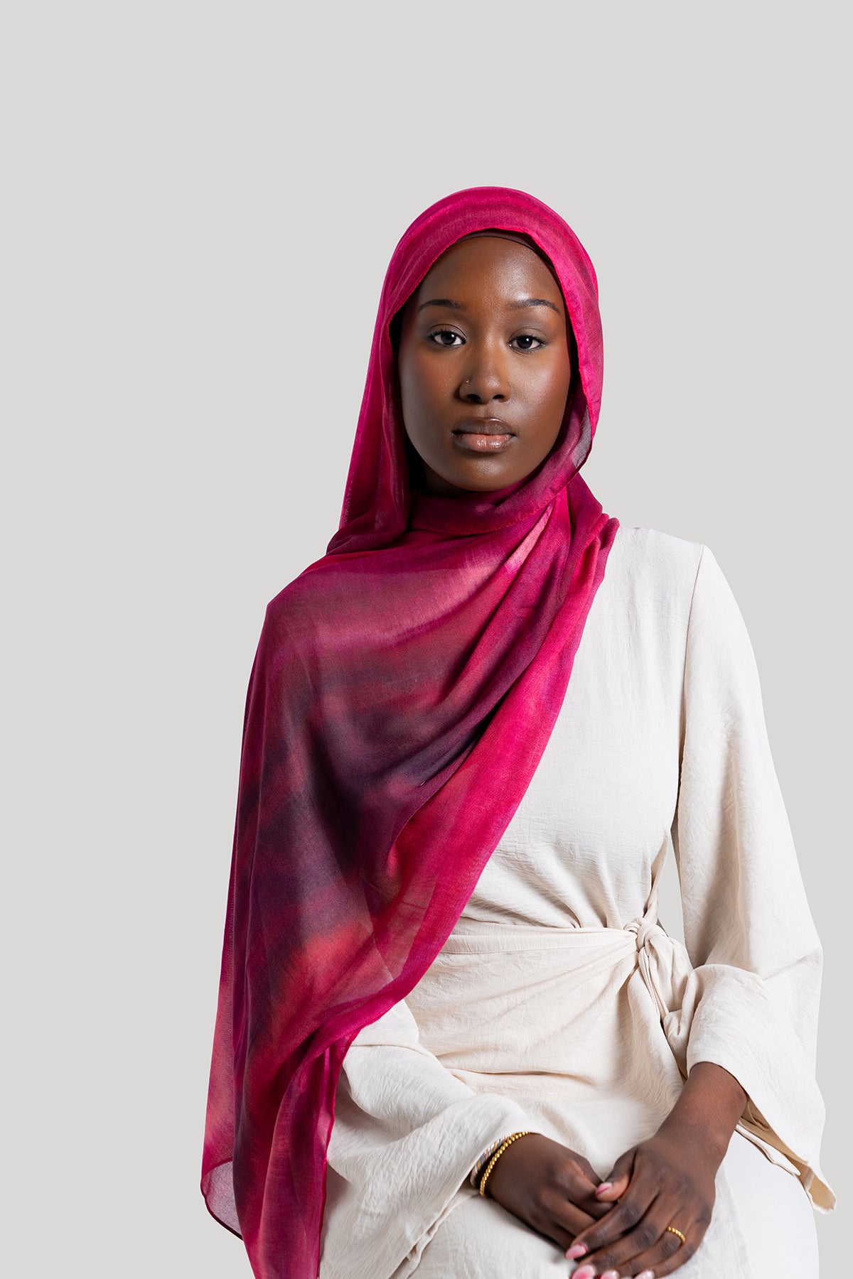 Red Wave Print Modal Hijab