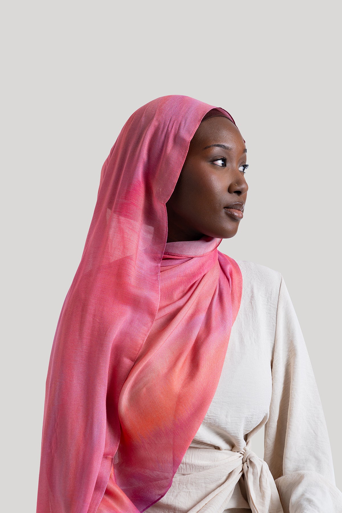 Pink Wave Print Modal Hijab