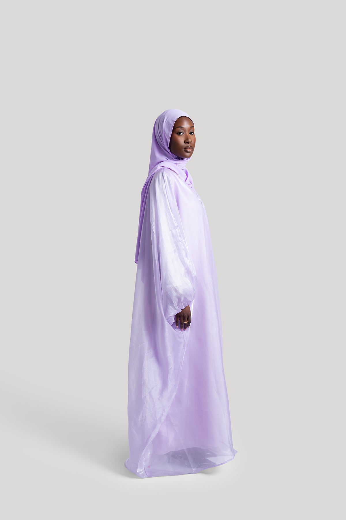 Purple Embellished Kaftan Dress