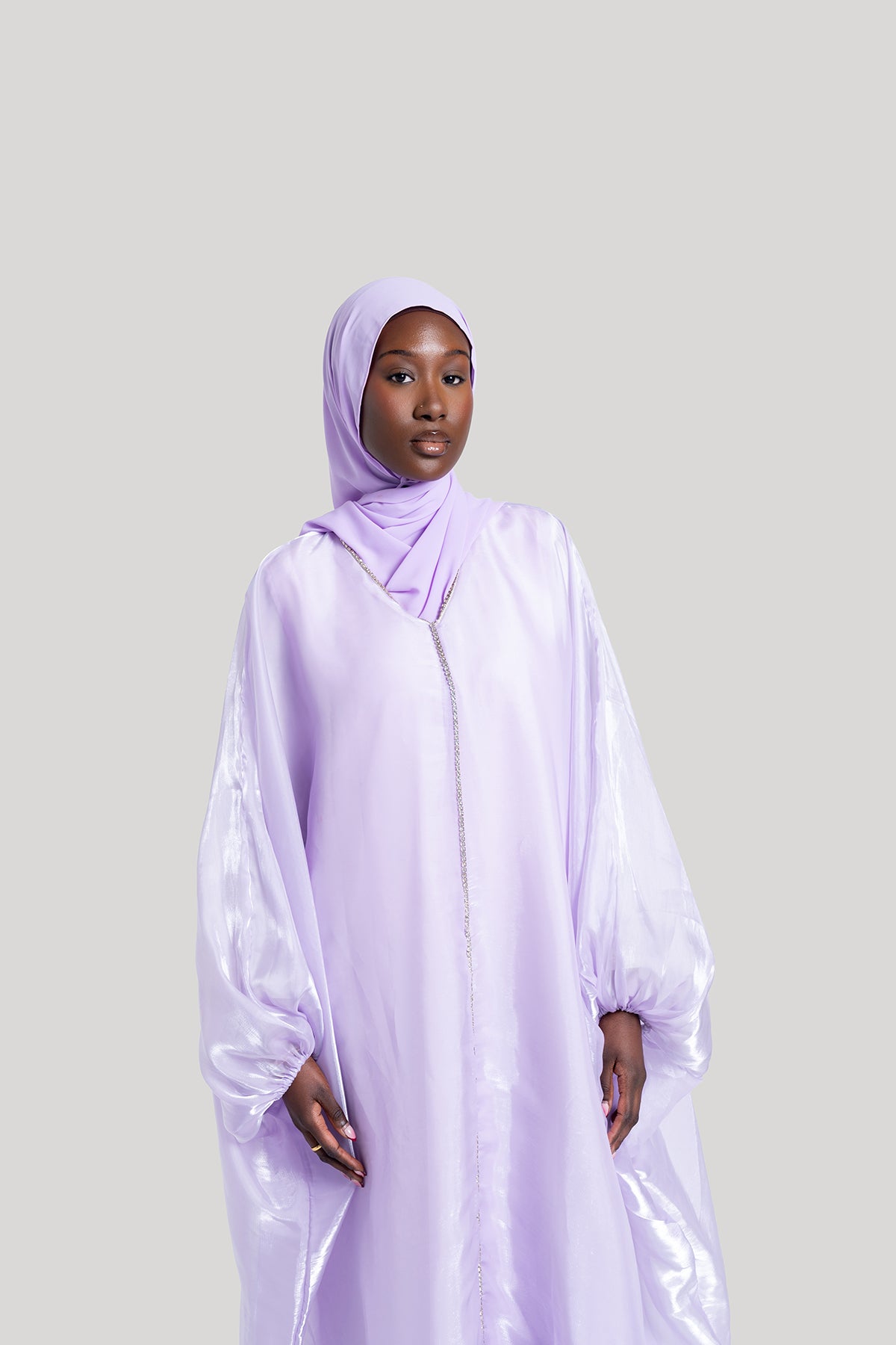 Purple Embellished Kaftan Dress