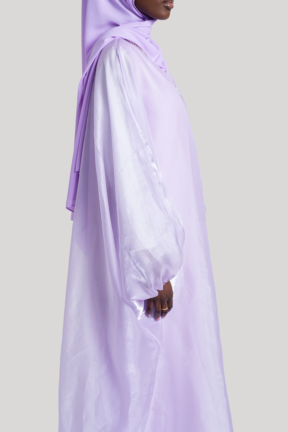 Purple Embellished Kaftan Dress