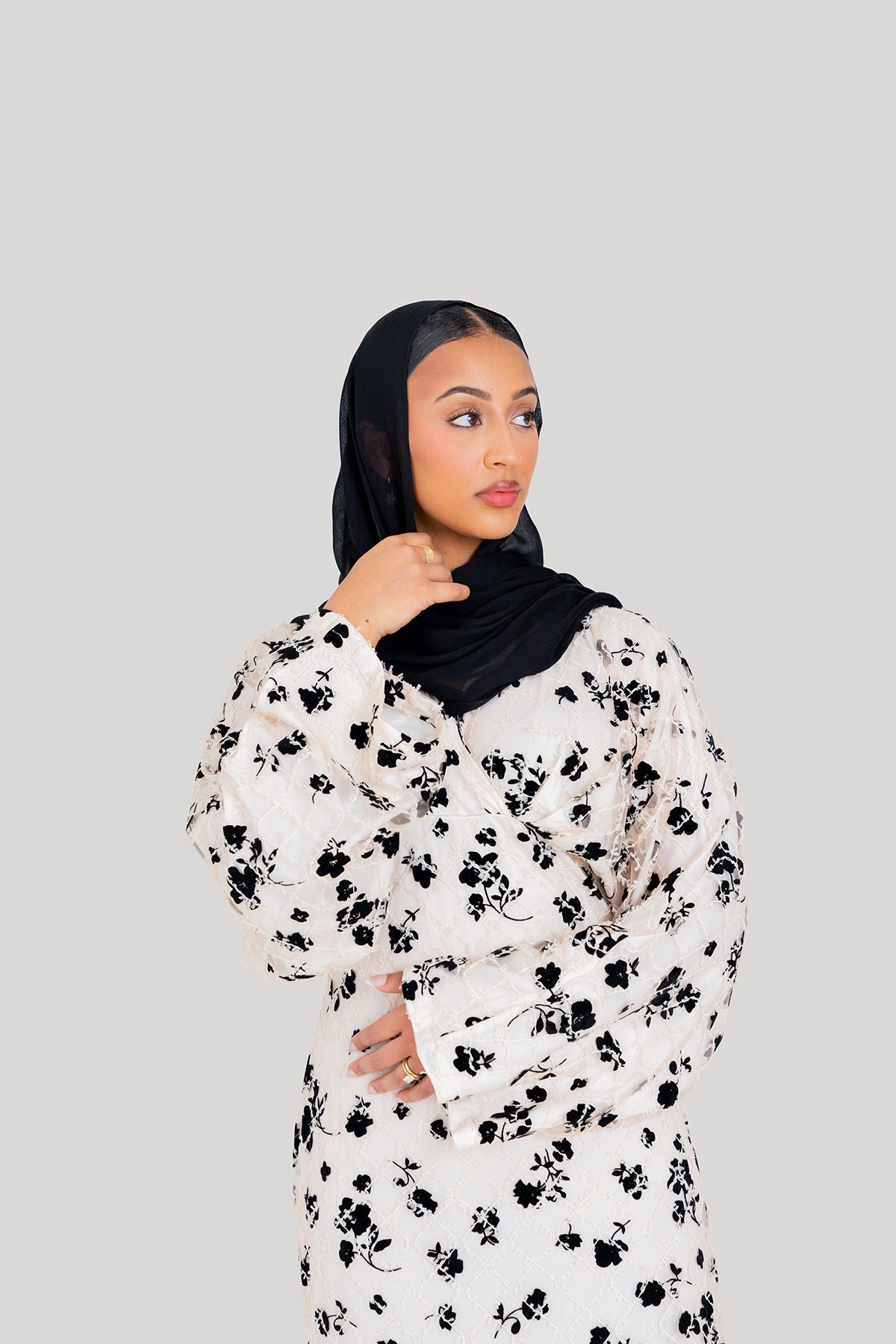 Black & Cream Embroidered Dress ( Pre- Order)