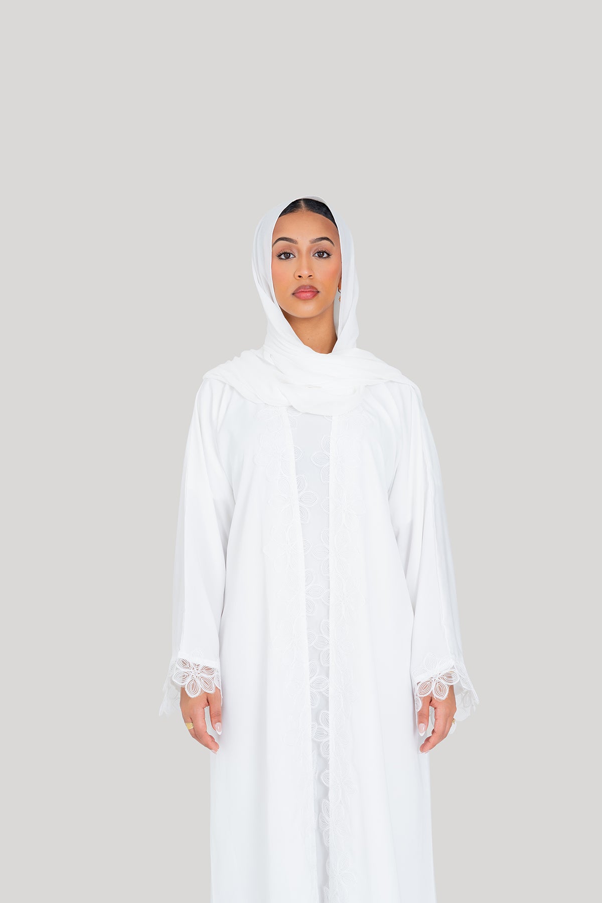 Lace Flower Abaya Set