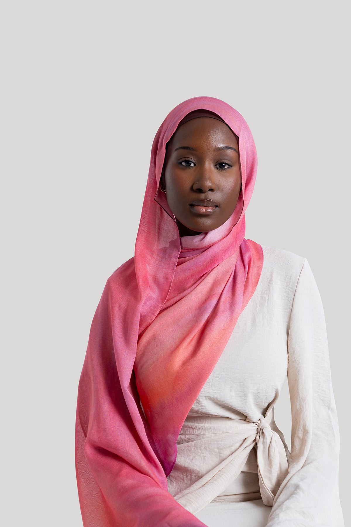 Pink Wave Print Modal Hijab