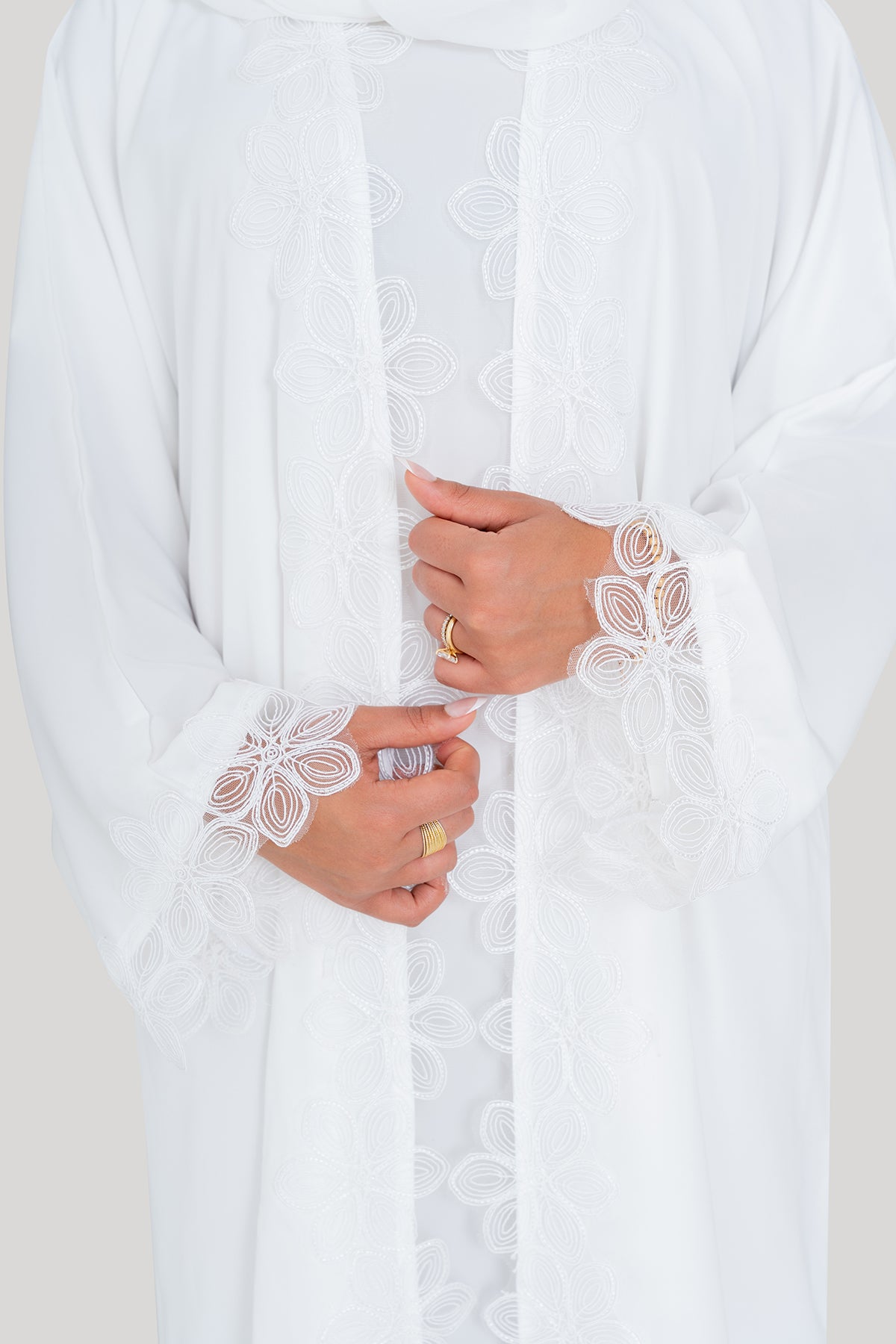 Lace Flower Abaya Set