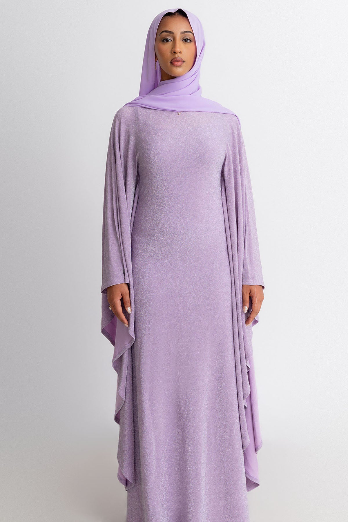 Lilac Shimmer Batwing Dress