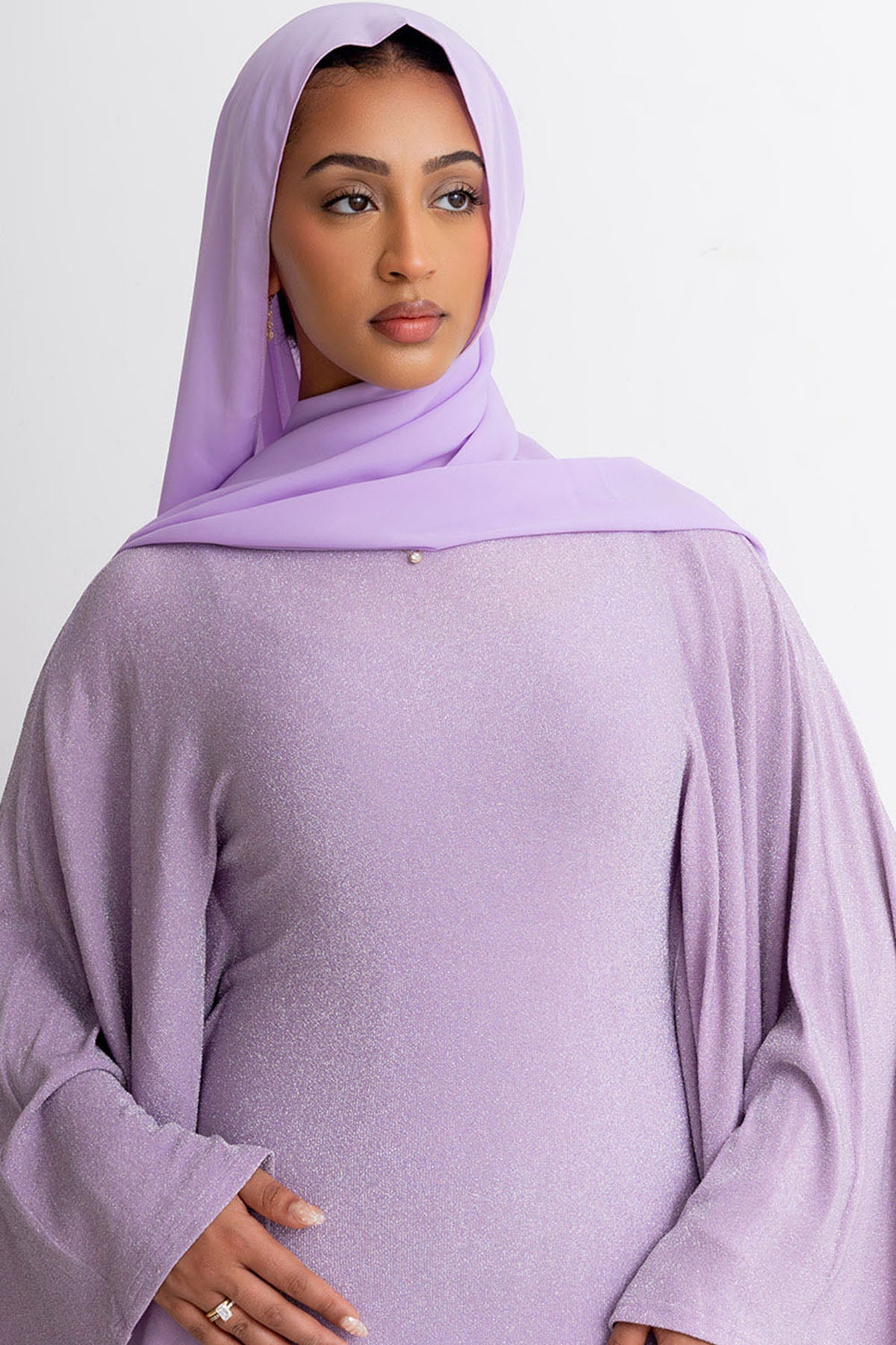 Lilac Shimmer Batwing Dress