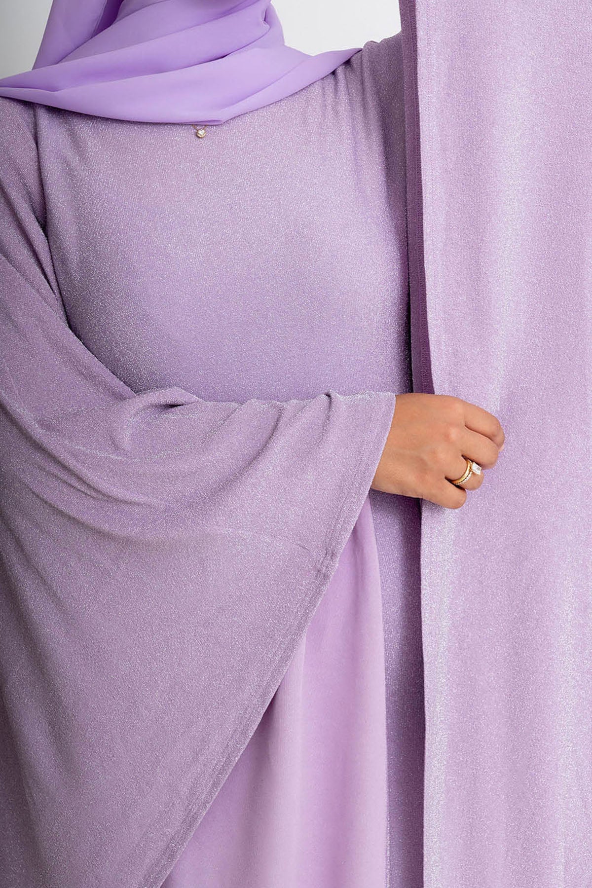 Lilac Shimmer Batwing Dress