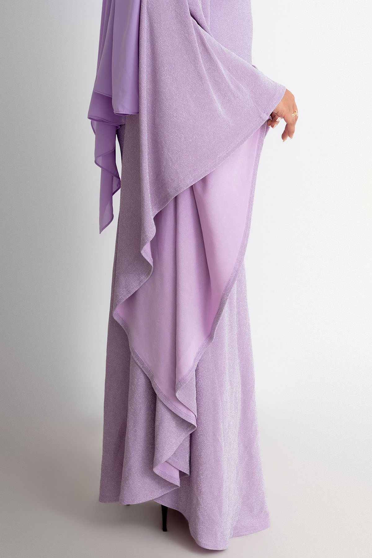 Lilac Shimmer Batwing Dress
