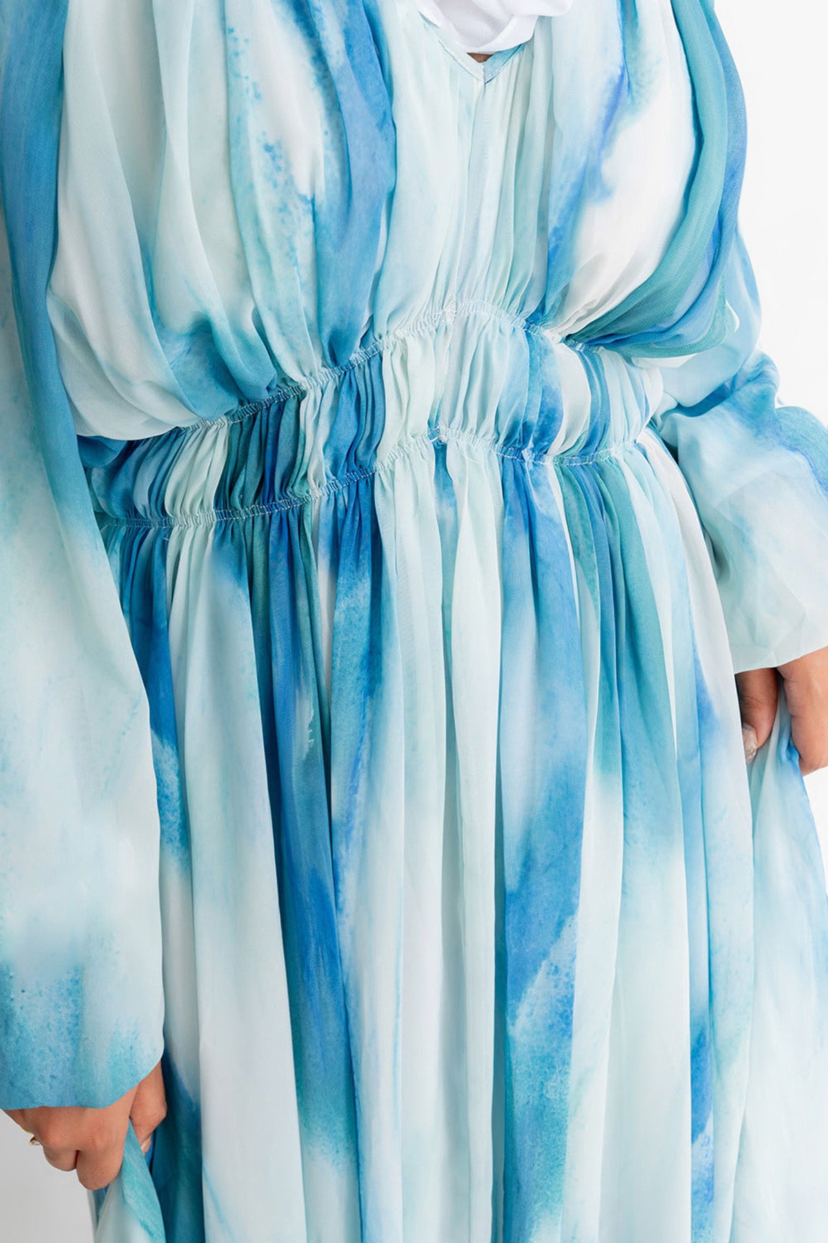 Aqua Printed Maxi Dress