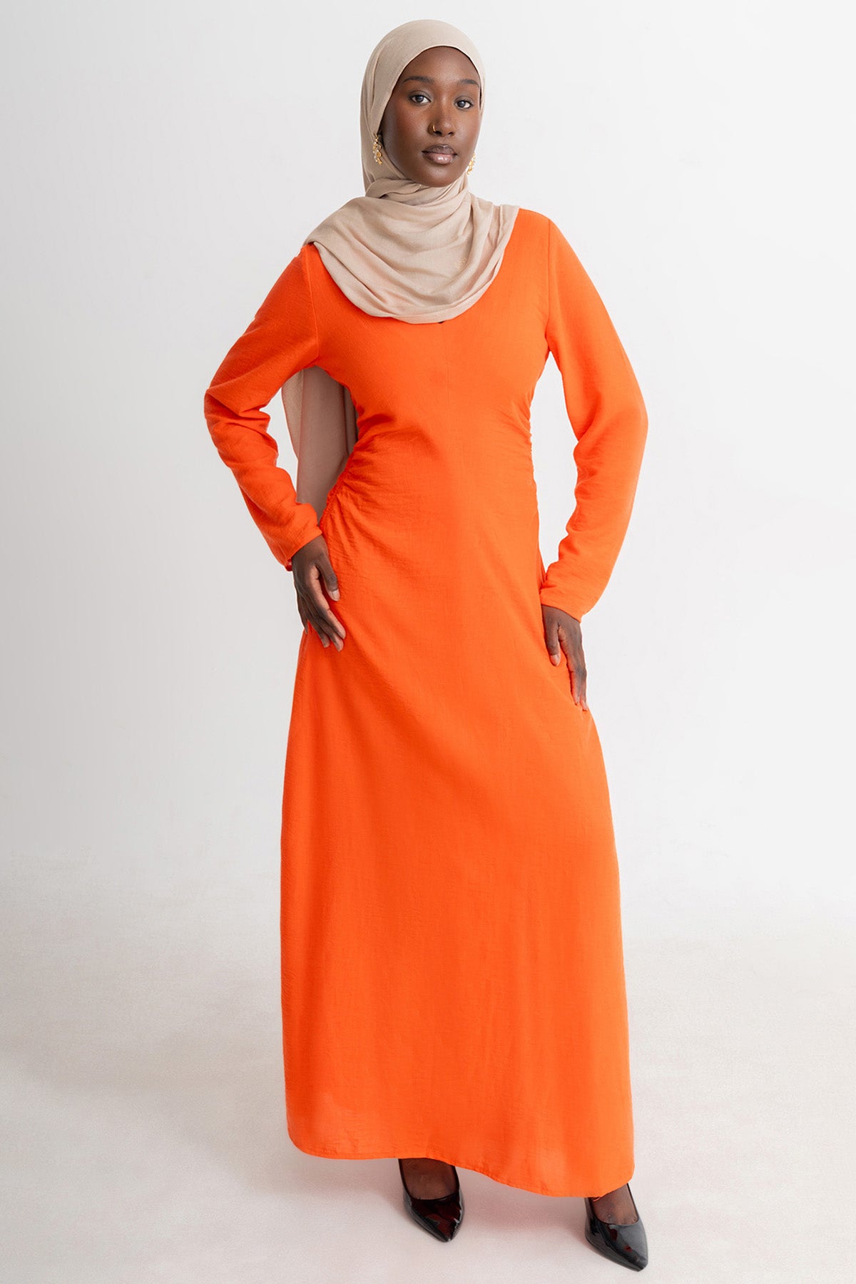 Orange Linen Dress