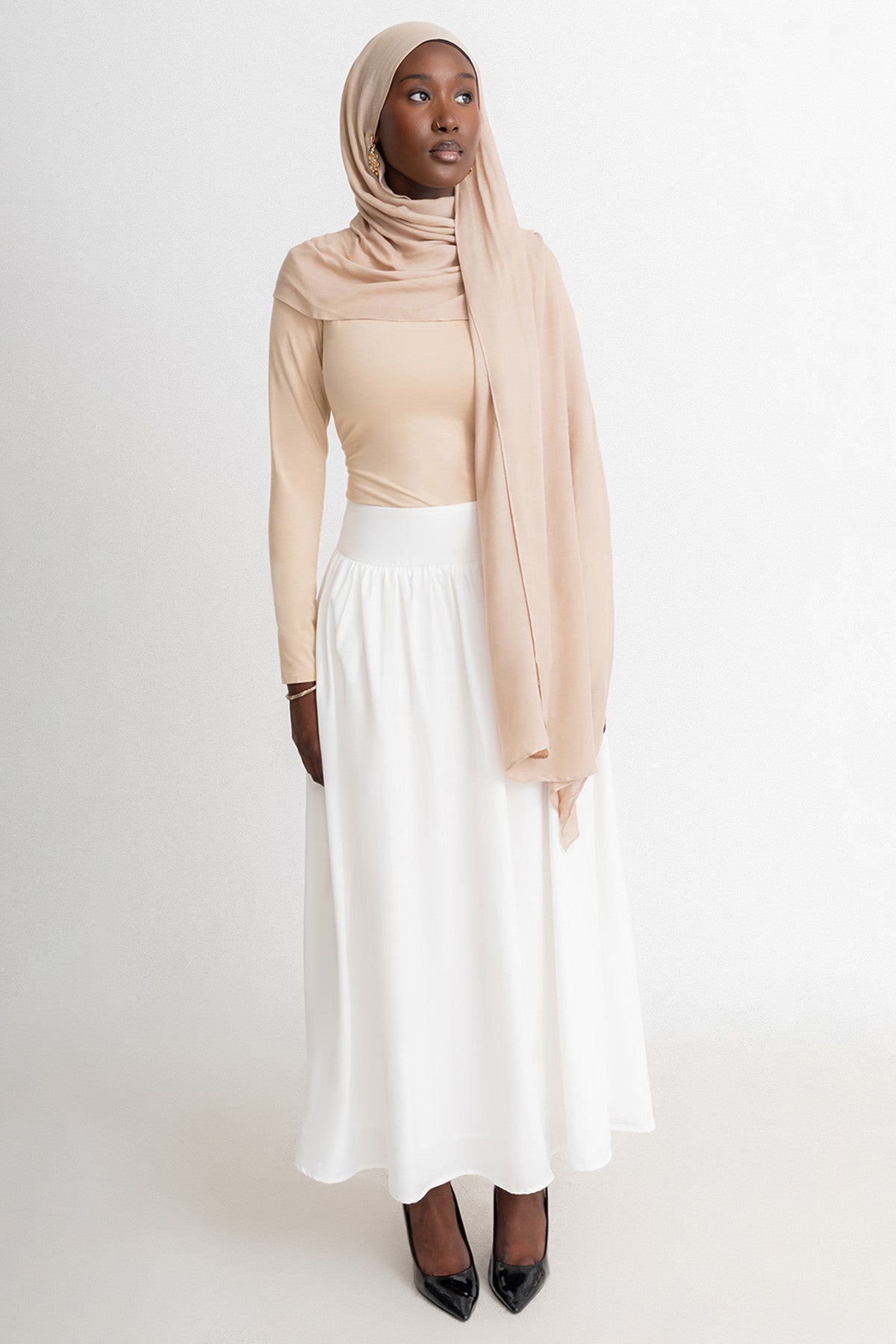 White Balloon Maxi Skirt