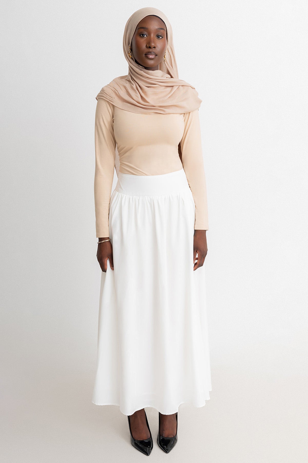 White Balloon Maxi Skirt