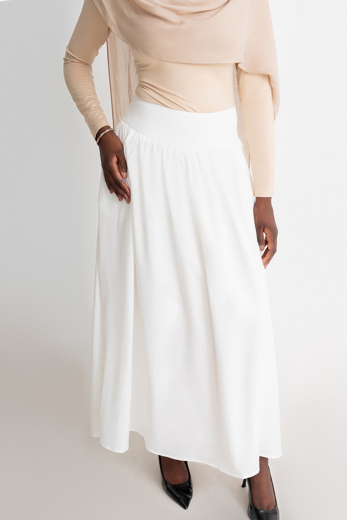 White Balloon Maxi Skirt