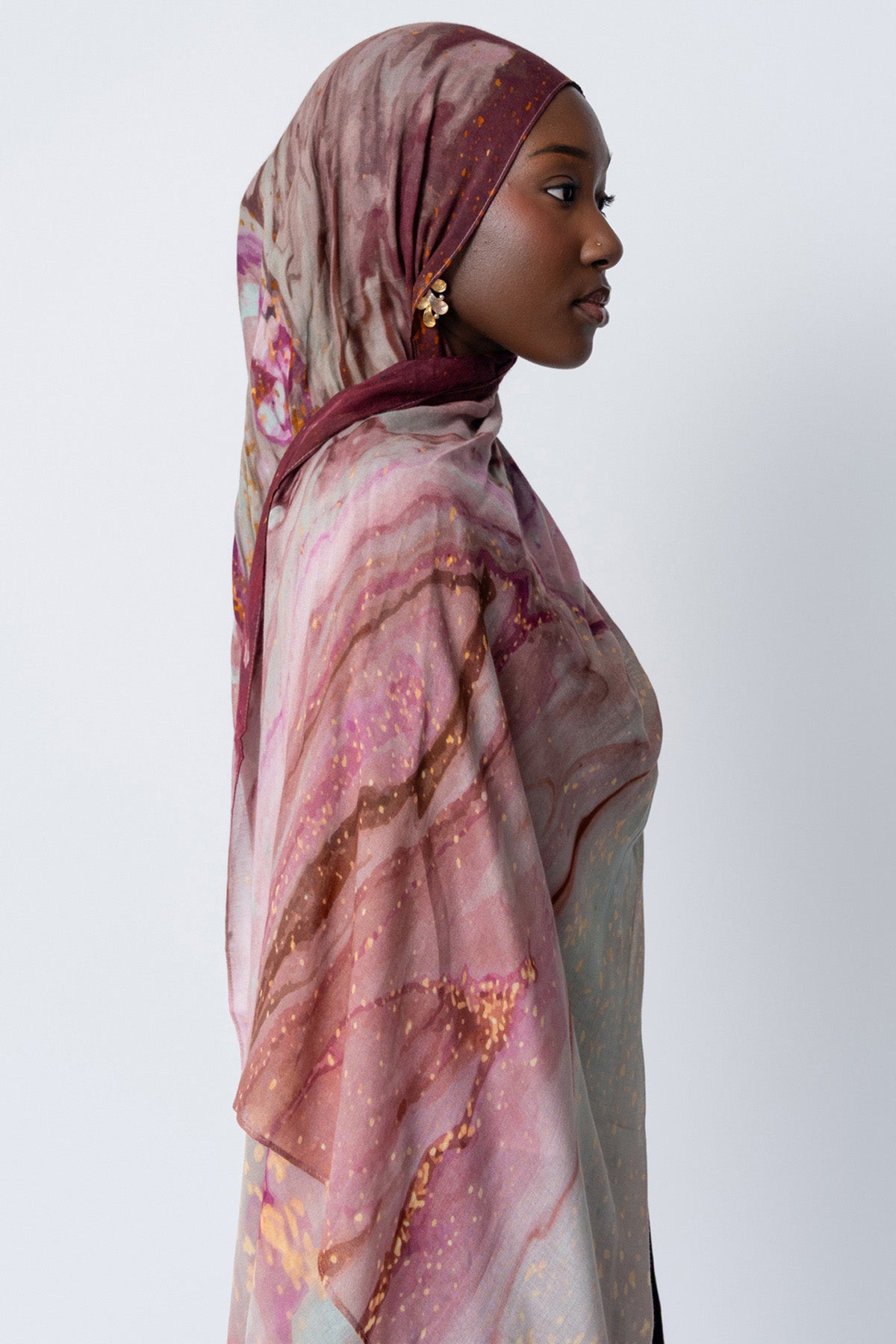 Berry Print Modal Hijab