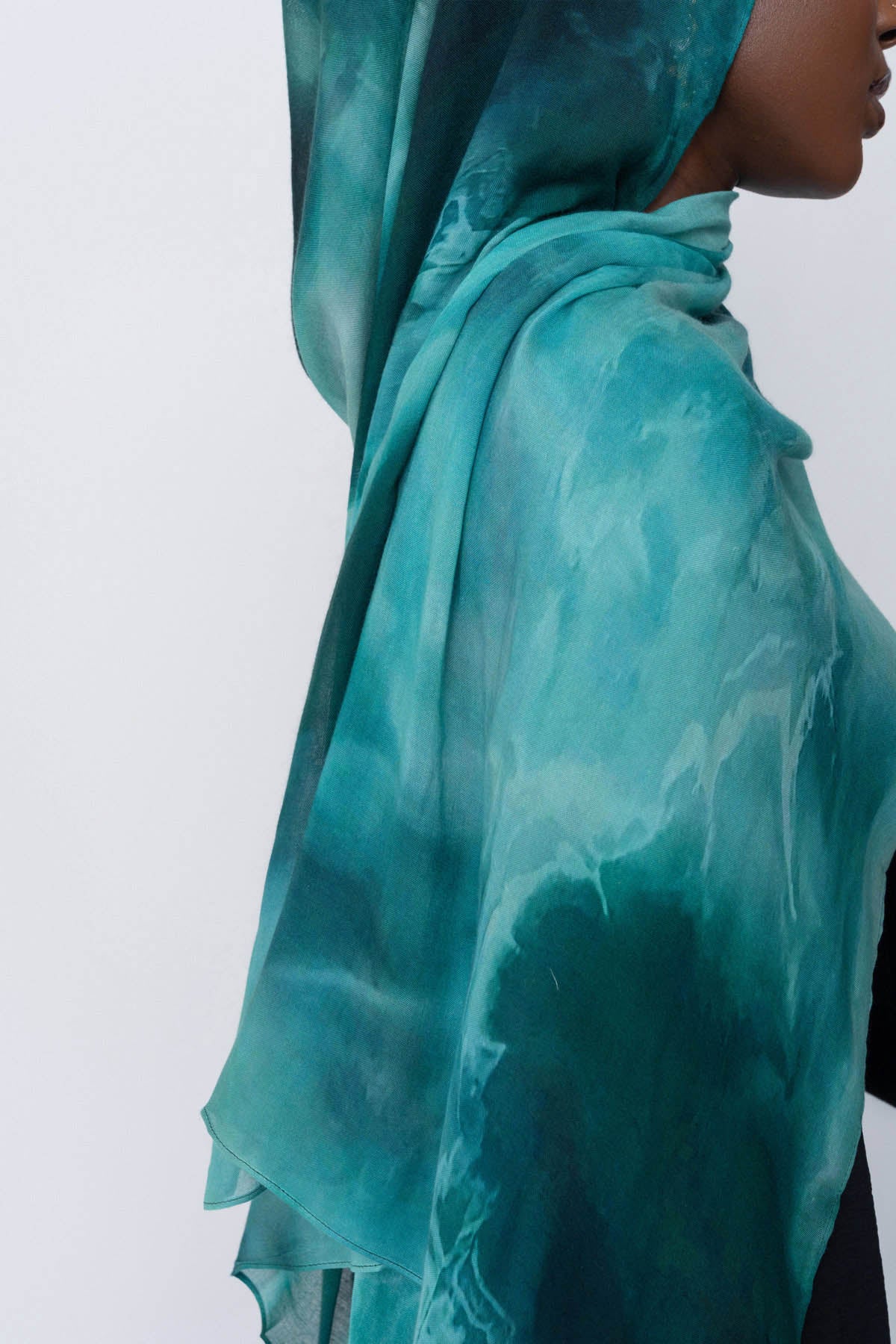 Green Ocean Print Modal Hijab