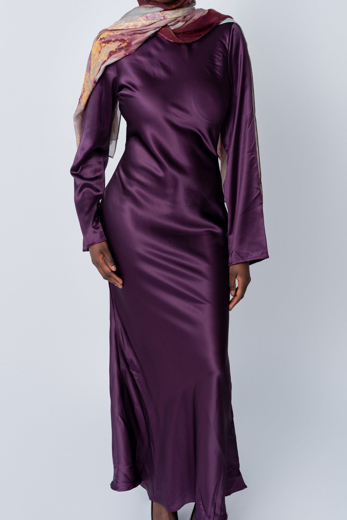 Purple Cape Dress Set